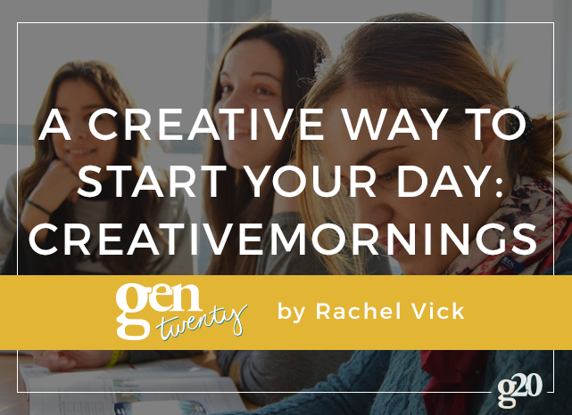 CreativeMornings is a simple grab-your-coffee-and-get-inspired event to pick you up and remember why you became a creative in the first place.