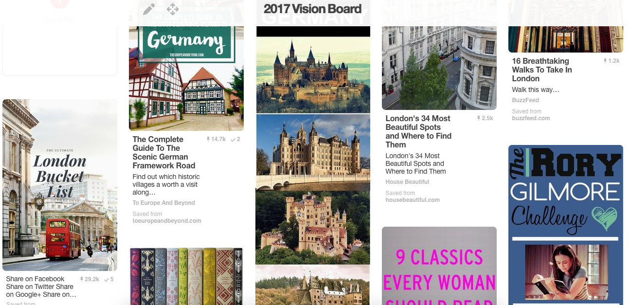 2017 Pinterest Vision Board