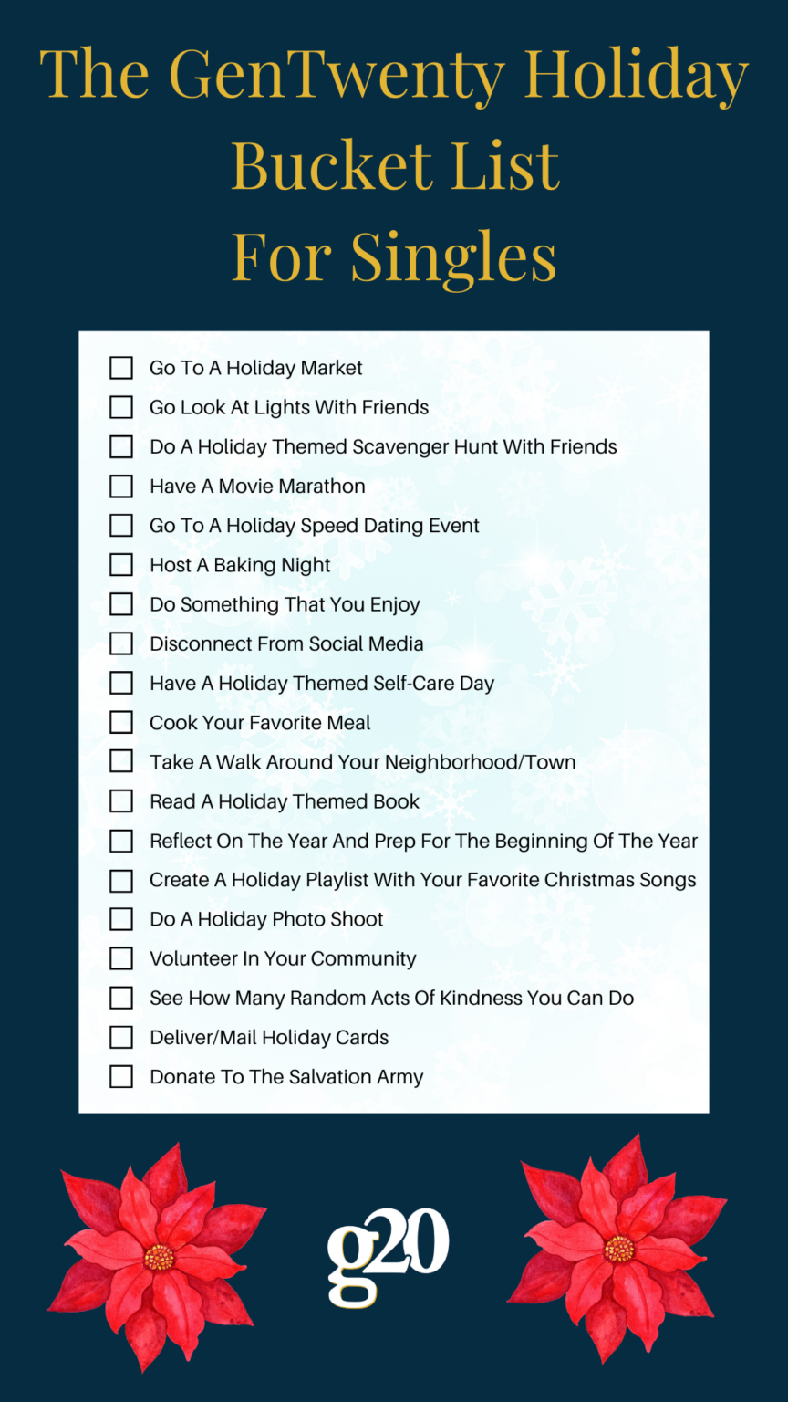 Holiday Bucket List For Singles GenTwenty Holiday bucket list for singles gentwenty