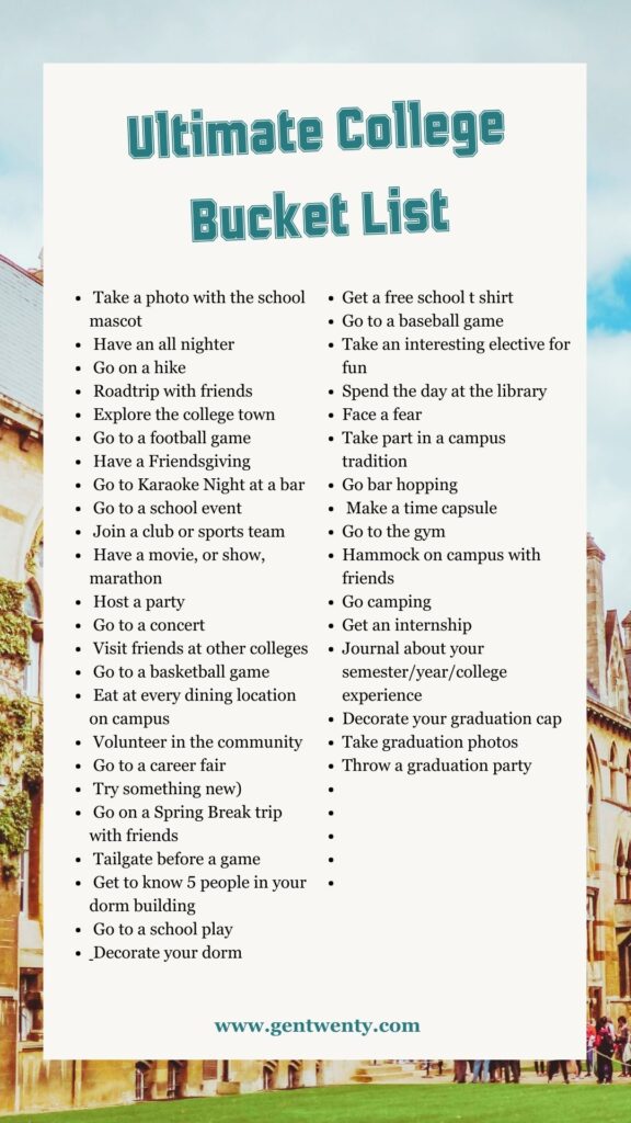 college bucket list