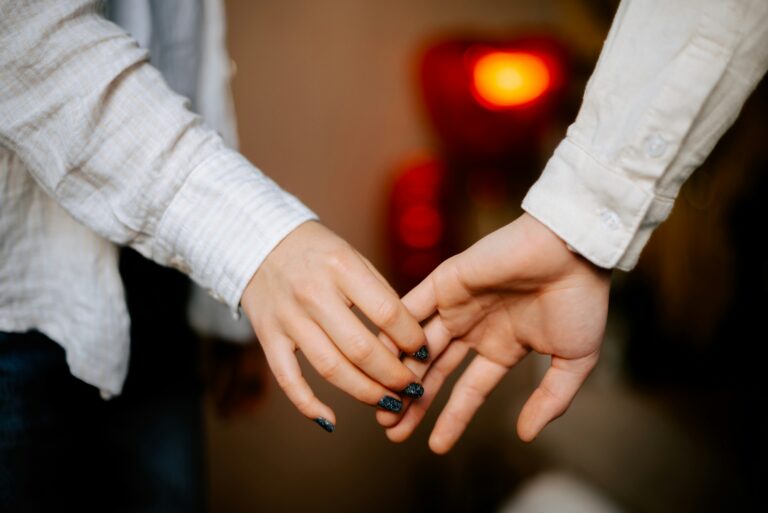couple holding hands