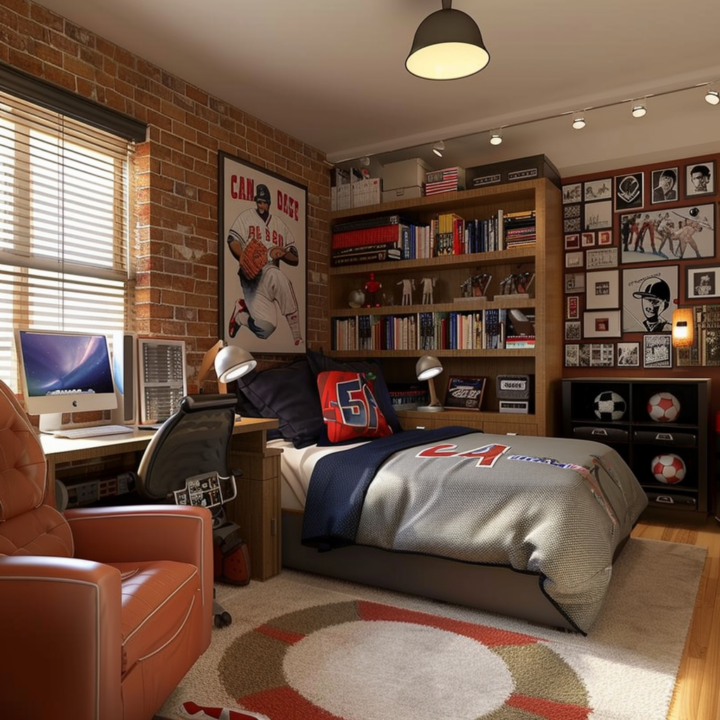 college dorm ideas for guys sports themed