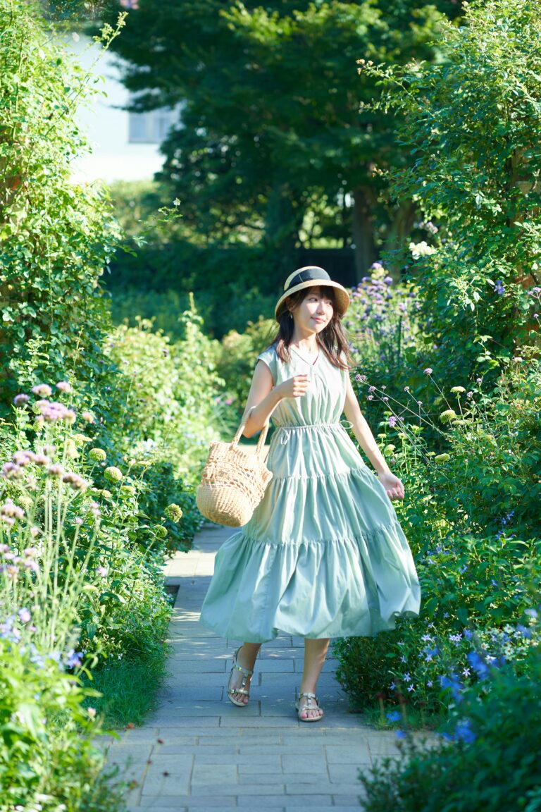 woman in a garden