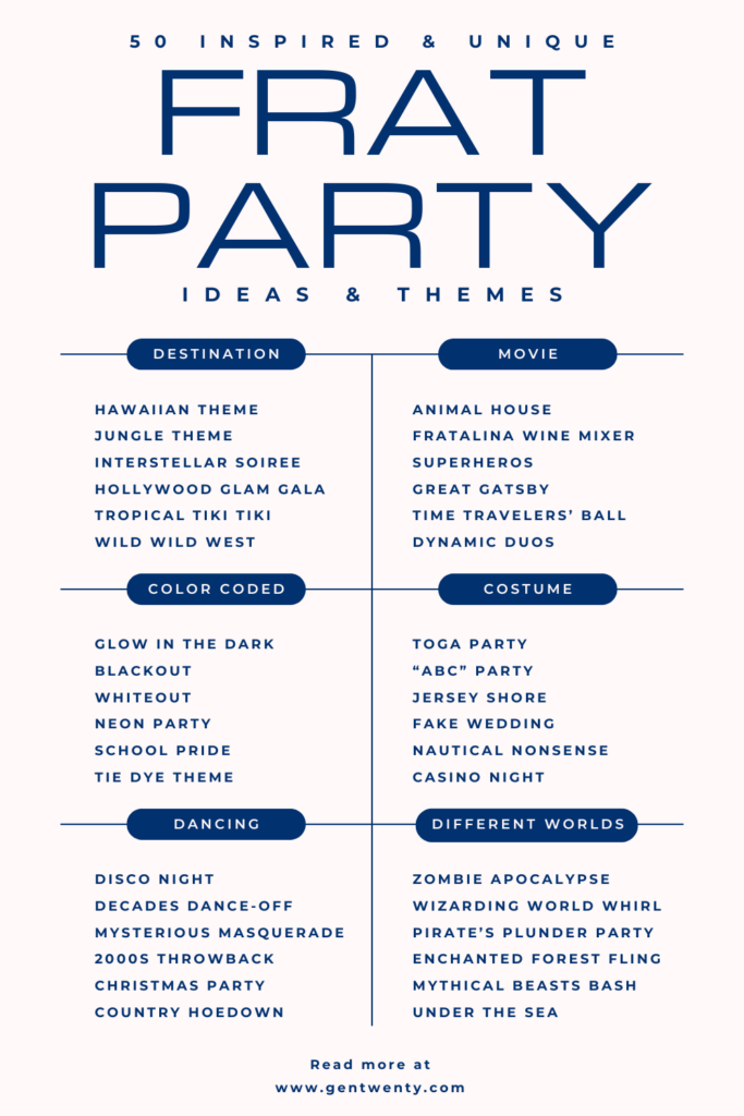 frat party theme ideas