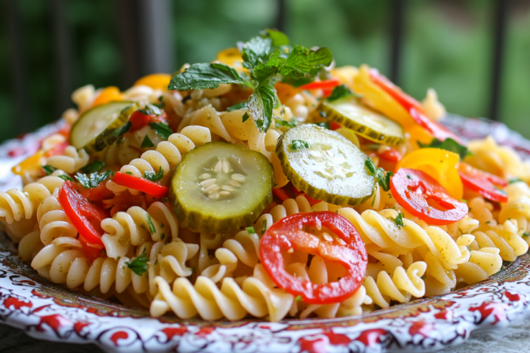 have pickles at every meal with pasta salad