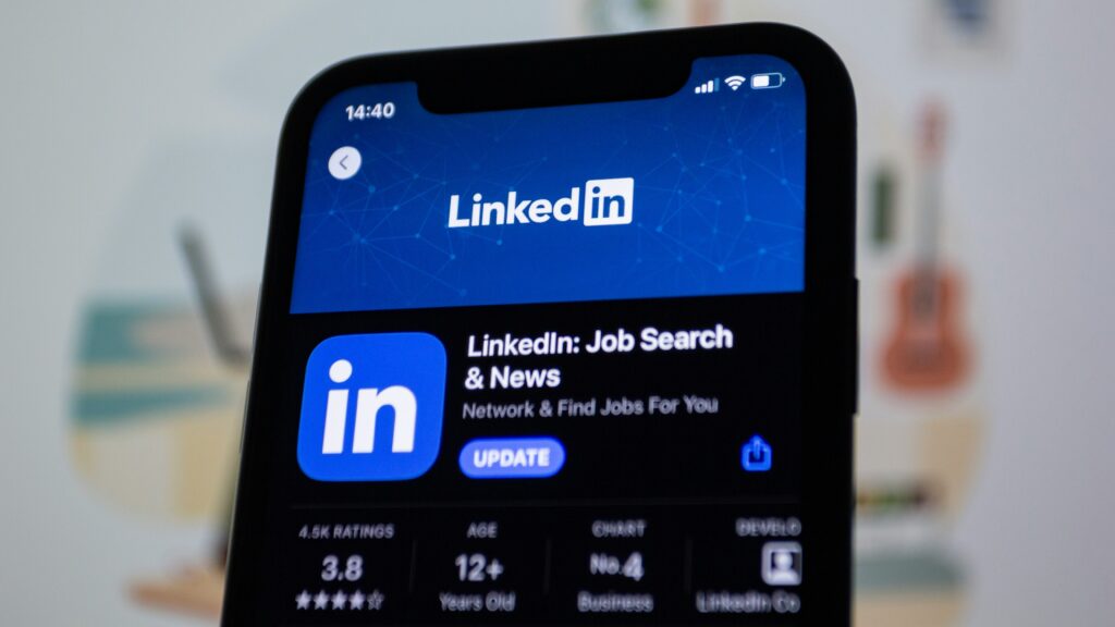 linkedin app on a cell phone