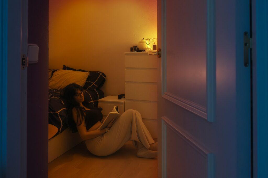 cozy nighttime reading