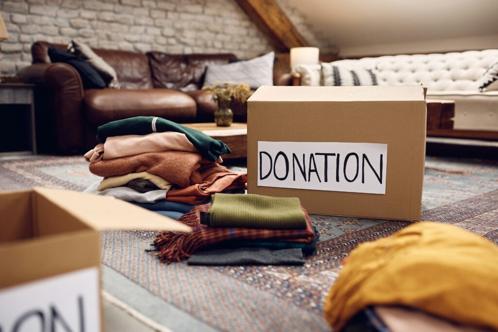 donating clothes during the holiday season