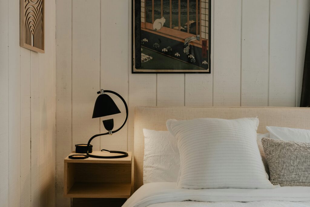 lamplight by the bed
