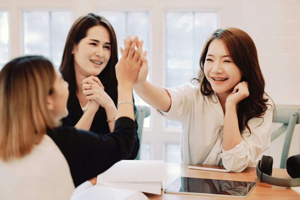 a high five to lift spirits