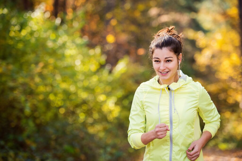 young woman running