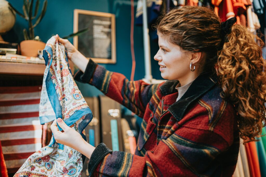 woman shopping for clothing