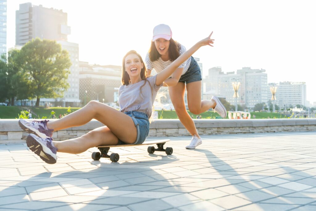 friends skateboarding