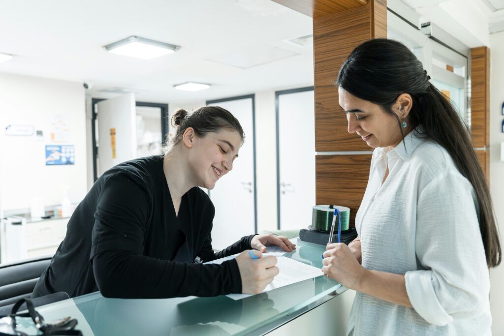 reviewing healthcare coverage with a patient