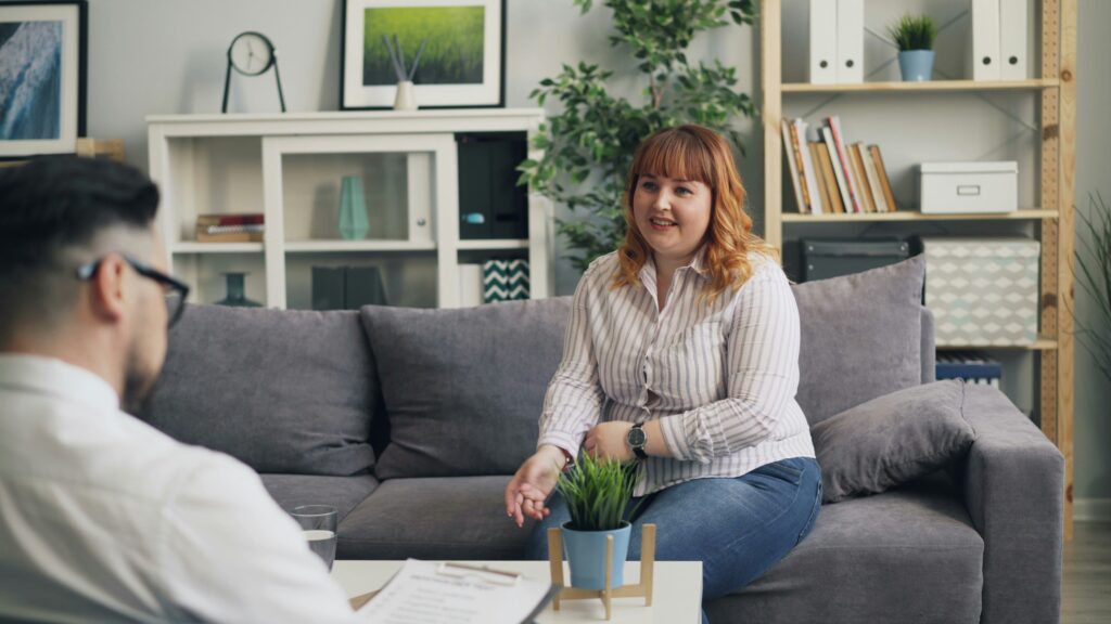 a young woman in therapy