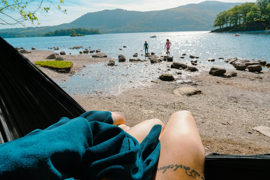 relaxing near water