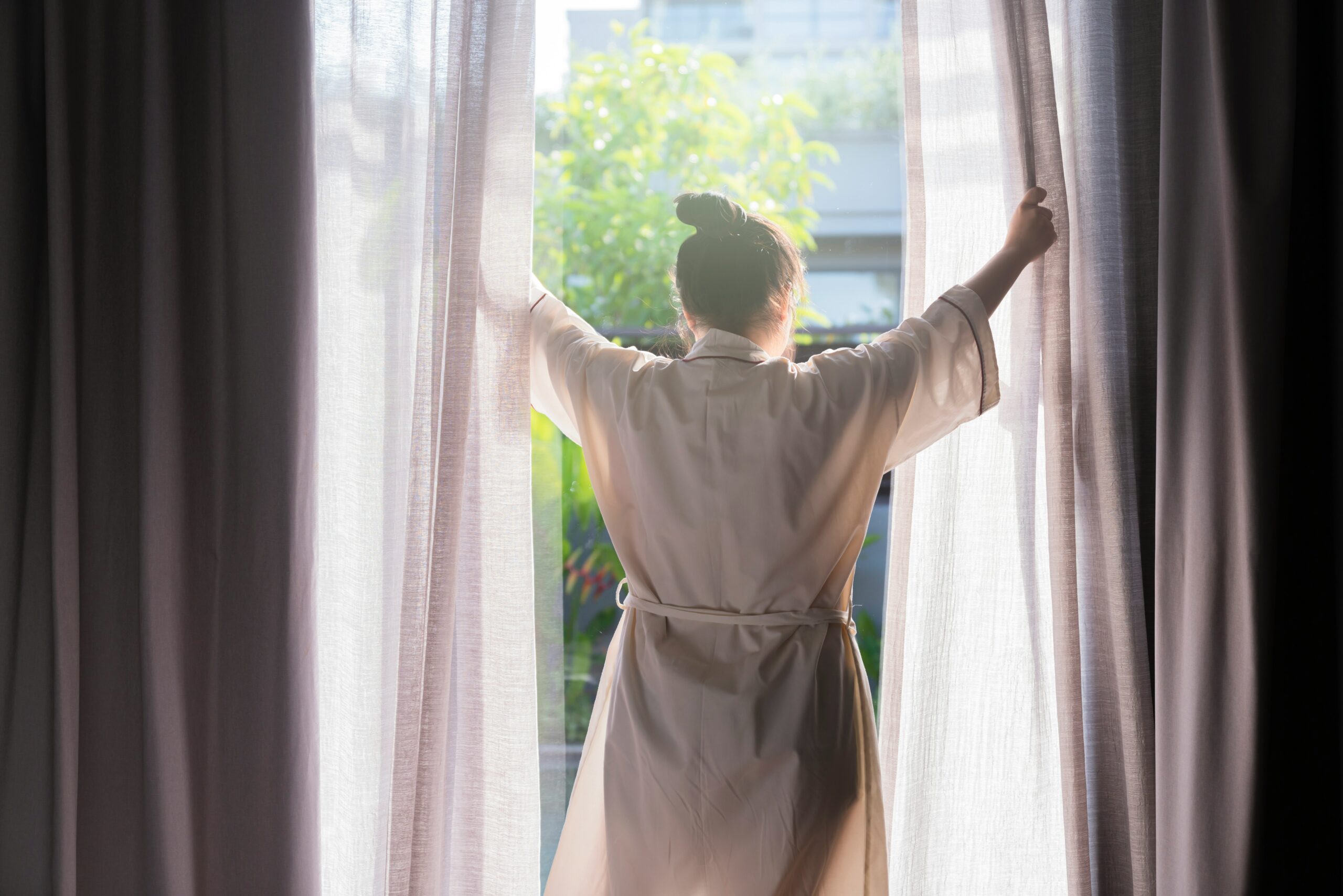 waking up and letting sunshine in