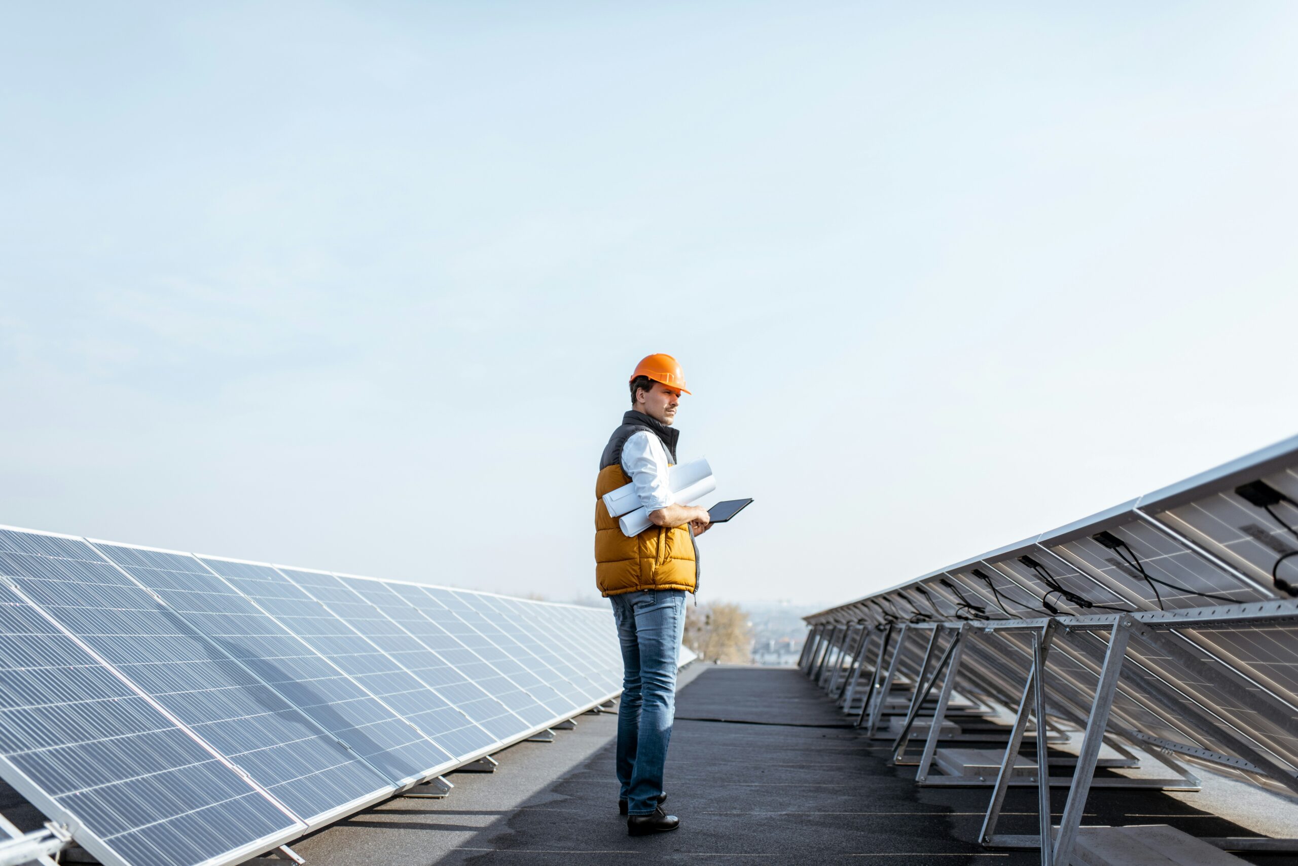 inspector review solar panel installation