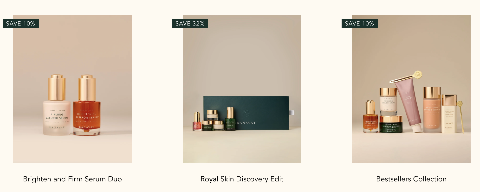 RANAVAT's collection and ritual sets - luxury beauty brand