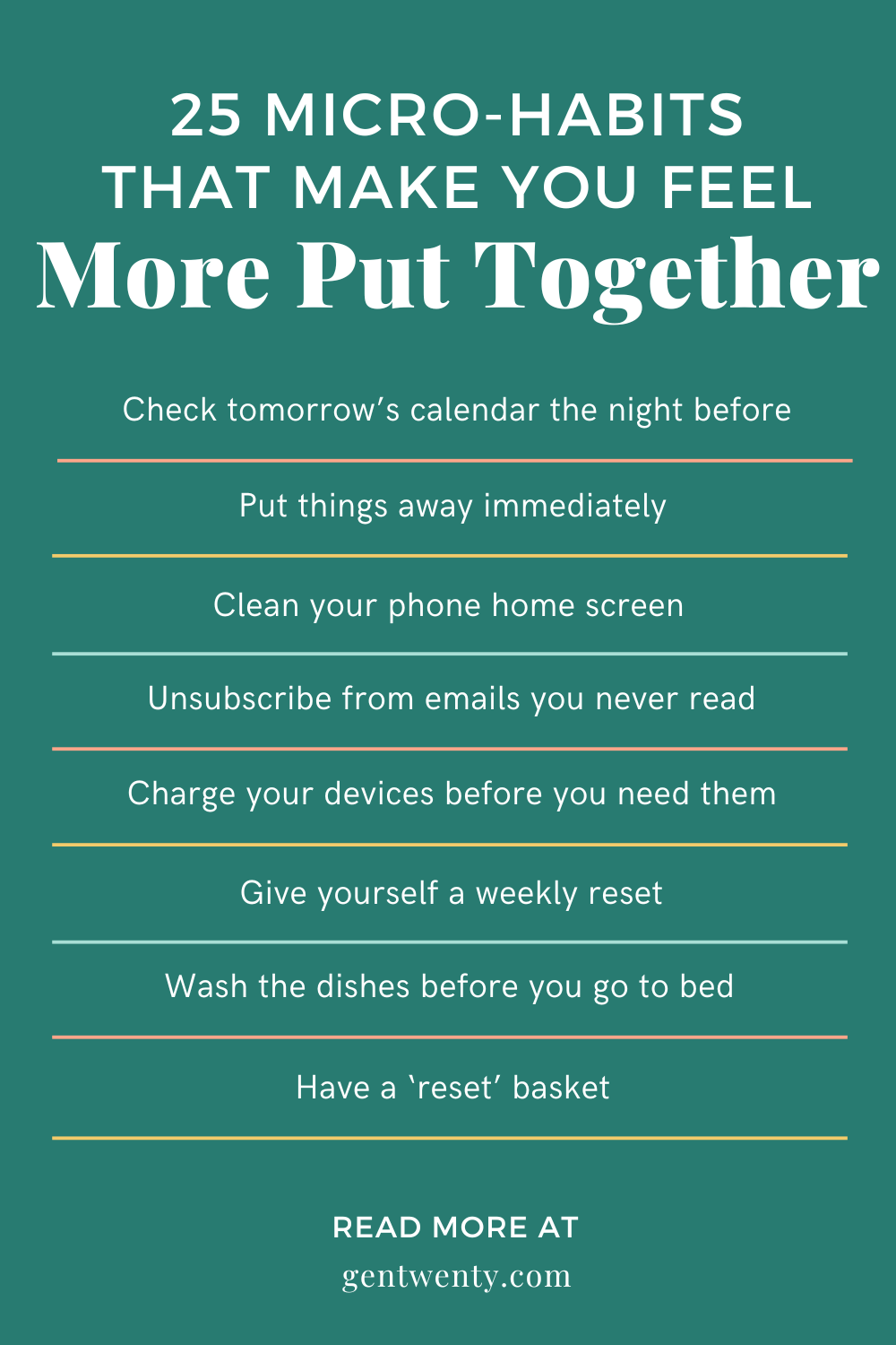 ideas to change chaos to calm using small consistencies