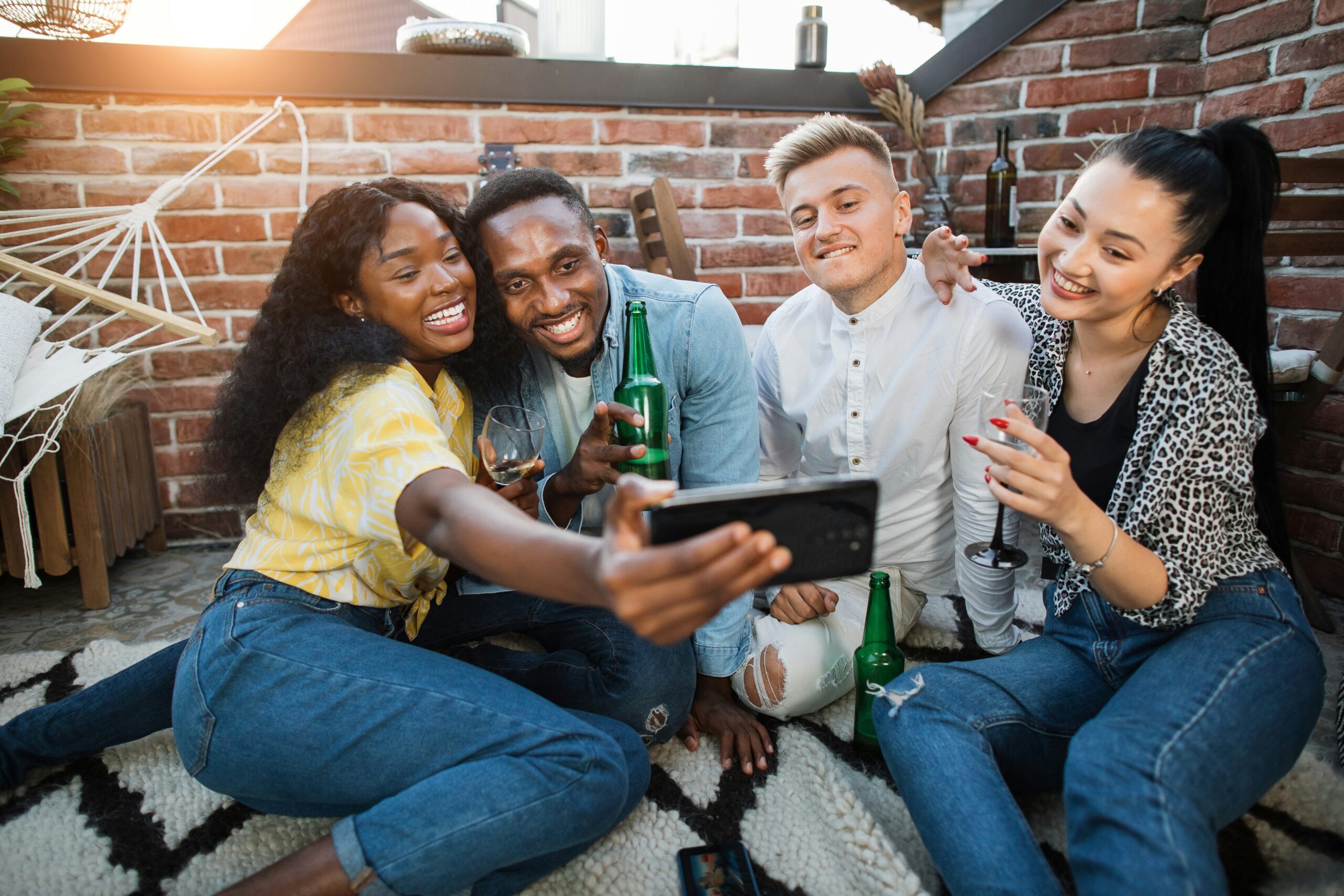 friends gathered taking a photo